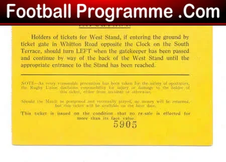 England v Scotland Rugby 1930 – Match Ticket at Twickenham