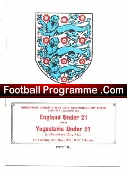 England v Yugoslavia 1978 – U21 International + Reid