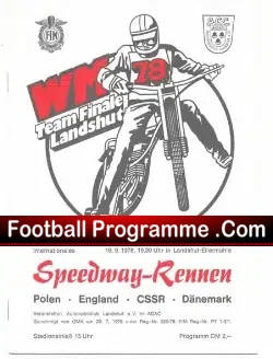 Germany Speedway Programme 1978 – Landshut Speedway Final