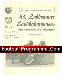 Germany Speedway Programme 1988