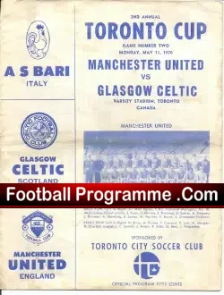 Glasgow Celtic v Manchester United 1970 – Canada Tour = White