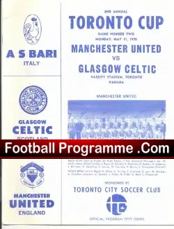 Glasgow Celtic v Manchester United 1970 – Canada Toronto Tour White