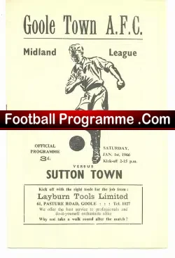 Goole Town v Sutton Town 1966