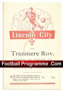 Lincoln City v Tranmere Rovers 1952