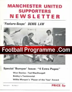 Manchester United Supporters Newsletter 1973 – V4/2 Denis Law