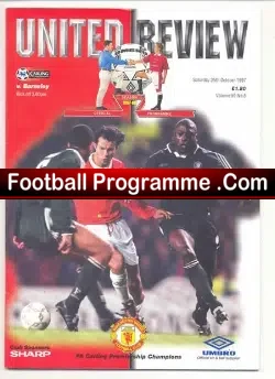 Manchester United v Barnsley 1997 - football programme