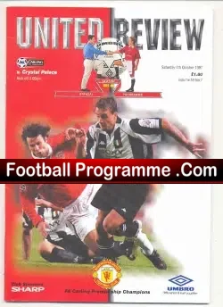 Manchester United v Crystal Palace 1997 - football programme