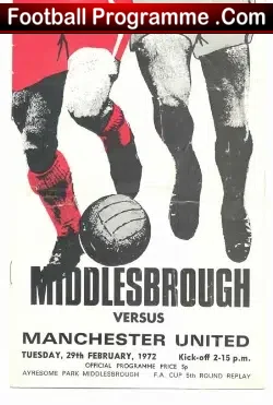 Middlesbrough v Manchester United 1972