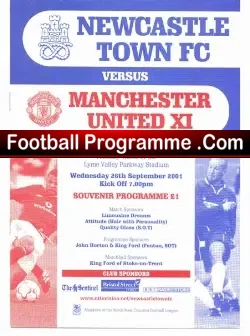 Newcastle Town v Manchester United 2001 Reserves Friendly Match