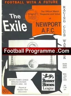 Newport County v Racing Club Warwick 1993 – Multi Autographed
