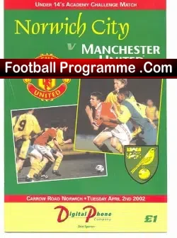 Norwich City v Manchester United 2001 – Under 14’s Match