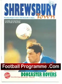Shrewsbury Town v Doncaster Rovers 1995 - Multi Autographed - football programme