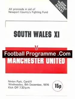South Wales v Manchester United 1976 – Newport County FC Benefit