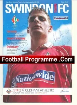 Swindon Town v Oldham Athletic 2001 – Multi Autographs