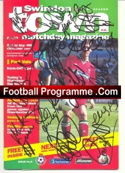 Swindon Town v Port Vale 1997 – Multi Autographs