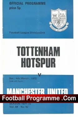 Tottenham Hotspur v Manchester United 1972 – Martin Buchan Debut