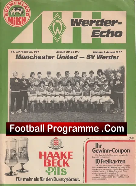 Werder Bremen v Manchester United 1977 – Germany