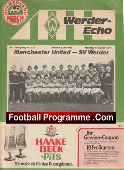 Werder Bremen v Manchester United 1977 – Germany