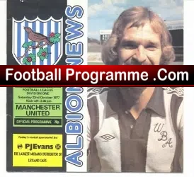 West Bromwich Albion v Manchester United 1977 - football programme