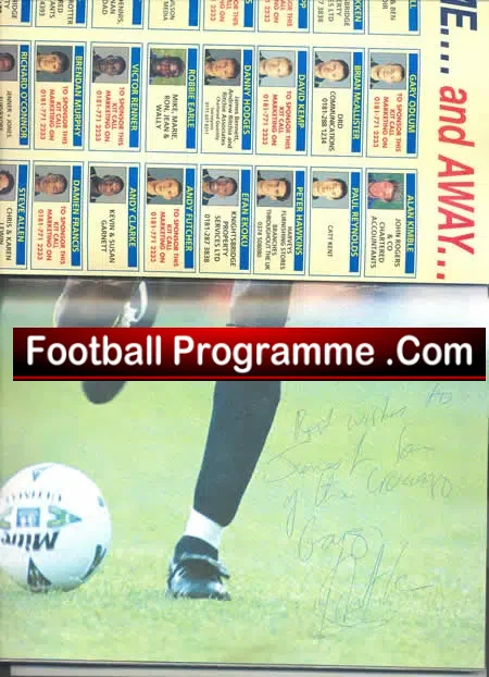 Wimbledon v Aston Villa 1998 – Autographed Jason Euell
