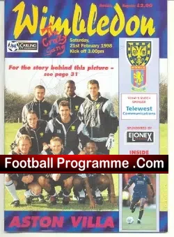 Wimbledon v Aston Villa 1998 – Multi Autographed