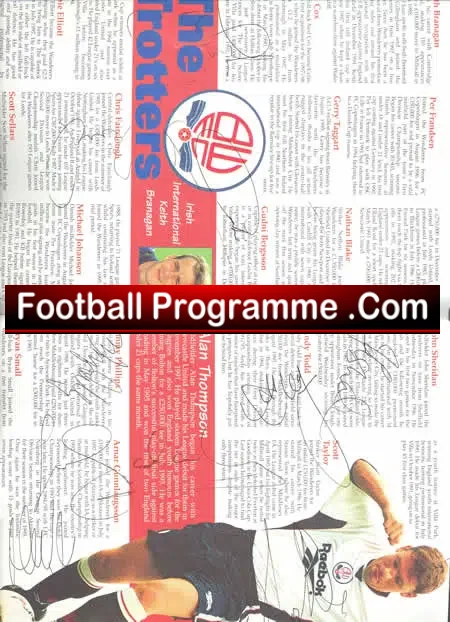 Wimbledon v Bolton Wanderers 1998 – Multi Autographed