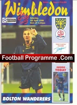 Wimbledon v Bolton Wanderers 1998 – Multi Autographed