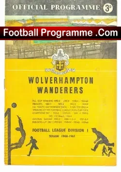 Wolves Wolverhampton v Manchester United 1961 - Complimentary - football programme