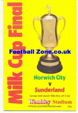 Norwich City v Sunderland 1985 - League Cup Final
