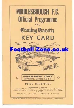 Middlesbrough v Shrewsbury Town 1962