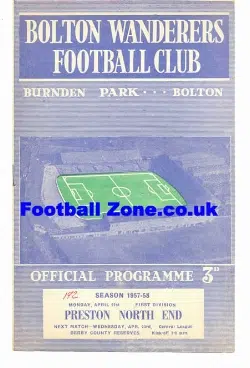 Bolton Wanderers v Preston 1958