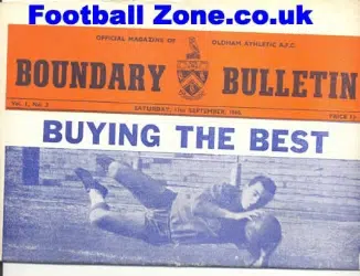 Oldham Athletic Boundry Bulletin September 1966