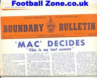 Oldham Athletic Boundry Bulletin September 1966