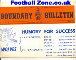 Oldham Athletic Boundry Bulletin January 1967