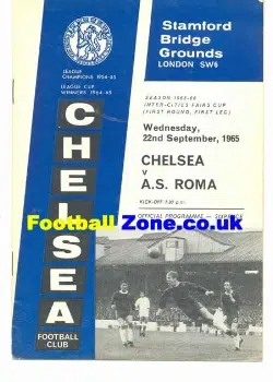 Chelsea v A S Roma 1965 - Fairs Cup Italy