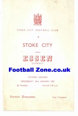 Stoke City v Essen 1957 – Souvenir Programme – Germany