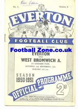 Everton v WBA 1950
