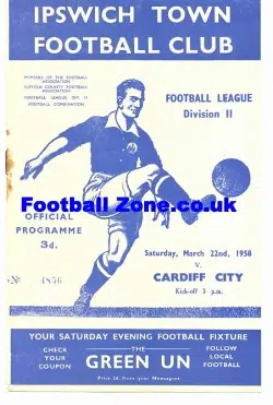 Ipswich Town v Cardiff City 1958 - to clear