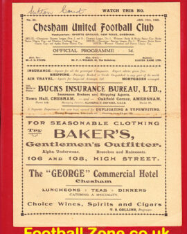 Chesham United v Sutton Court 1925 – Old 1920s Programme