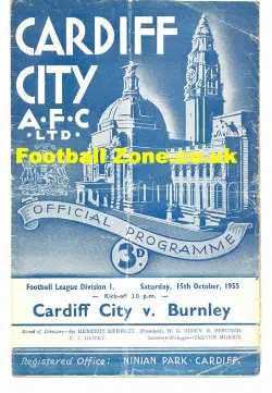 Cardiff City v Burnley 1955