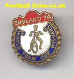 England World Team Cup Winners Speedway Badge 1974