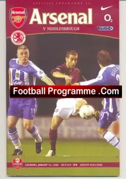 Arsenal v Middlesbrough 2006 - Last Season Highbury - football programme