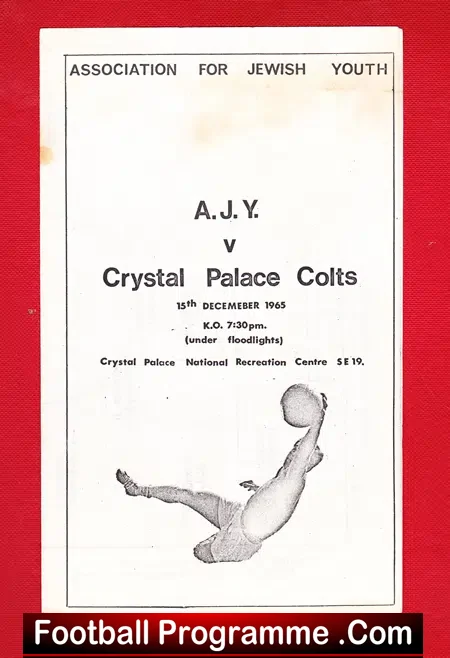 Association Jewish Youth v Crystal Palace Colts 1965