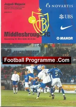 Basel v Middlesbrough 2006 - football programme