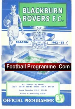 Blackburn Rovers v Middlesbrough 1963 - football programme