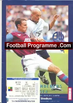 Bolton Wanderers v Chelsea 1997 - Autographed Both Teams - football programme