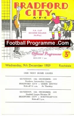 Bradford City v Rochdale 1959