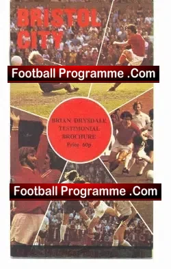 Brian Drysdale Tetimonial Benefit Game Bristol City 1976 - football programme
