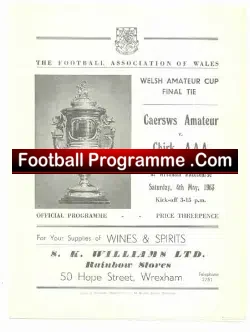 Caerses Amateur v Chirk AAA 1963 – at Wrexham Cup Final