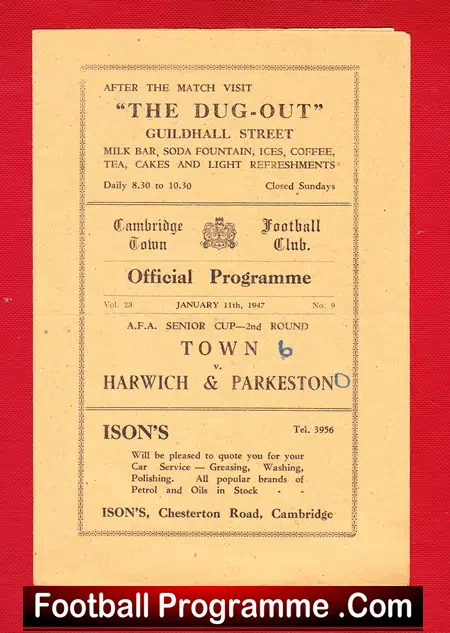Cambridge Town v Harwich Parkeston 1947